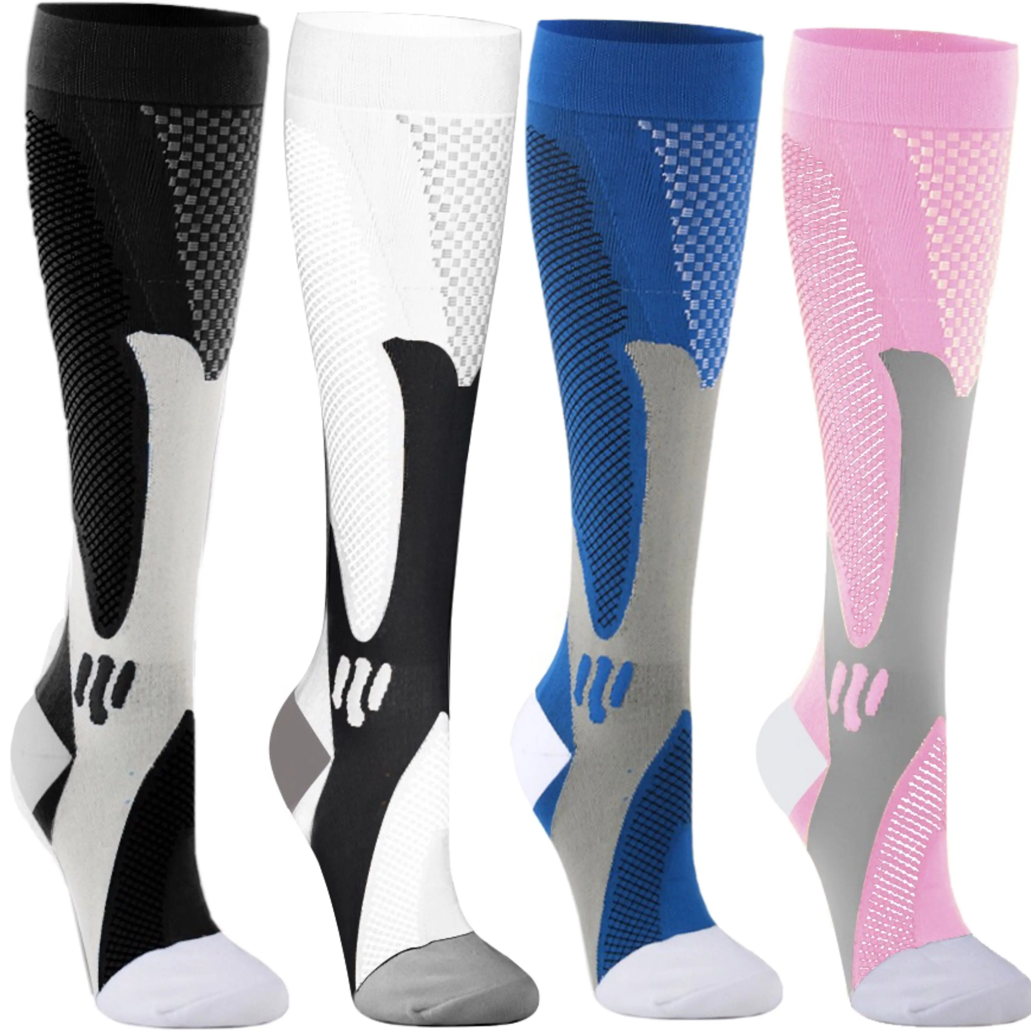 

24 Style Running Compression Socks Tired Anti Fatigue Women Men Flight Travel Anti Varicose Veins Stockings For Men Women Sports