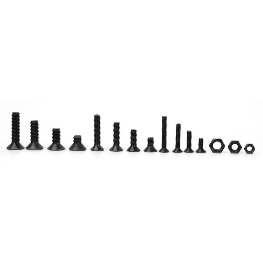 Винты с плоским гнездом 460 шт M3 черный сверхмощный потайной класс 10 9 точный