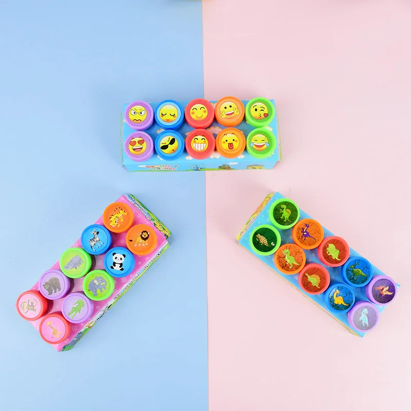 10 шт./кор. круглый резиновый штамп детская Скрап штампа деревянная игрушка