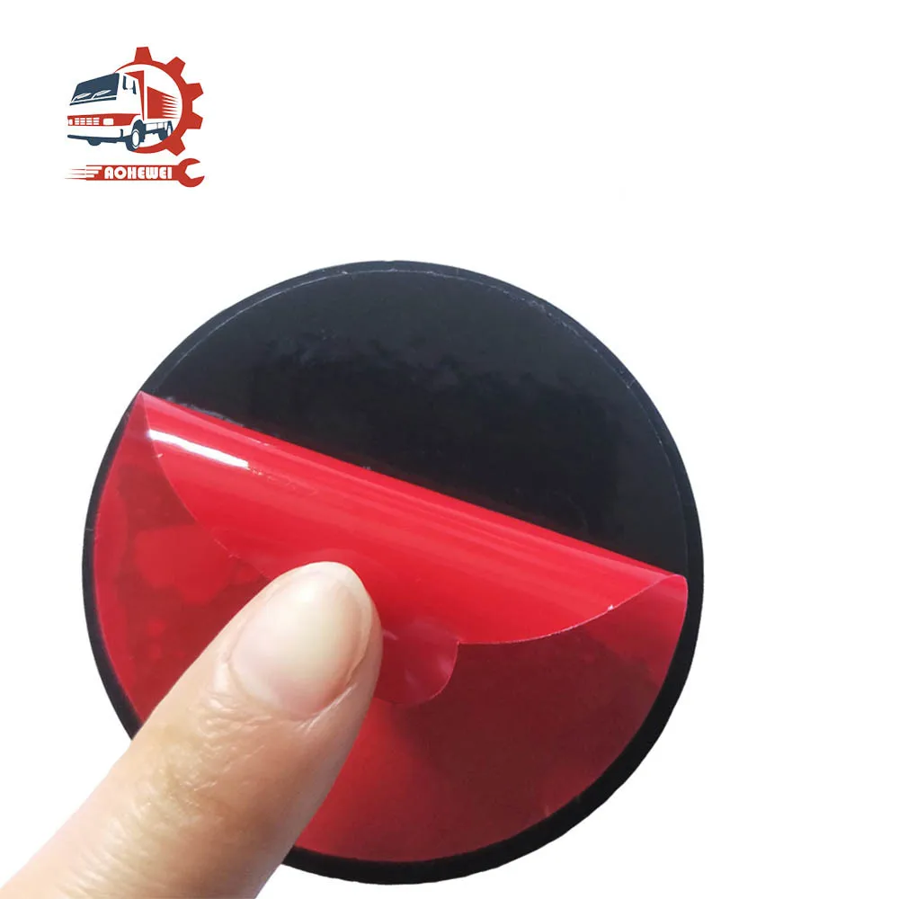 

AOHEWEI 3x Round Self Adhesive Reflector Stick on Truck Gate Post Fence Circular Safety Driving Reflex for Trailer Lorry Caravan