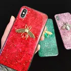Bling пчела чехол для телефона для Samsung S20 ультра S10E S10 плюс A21S A01 A11 A21 A31 A81 A91 A51 A71 M30 сусального золота мраморный блестящий чехол