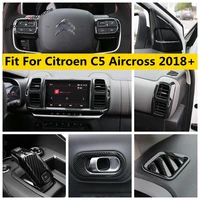 carbon fiber shift knob head handle bowl a pillar frame cover trim for citroen c5 aircross 2018 2022 car accessories interior