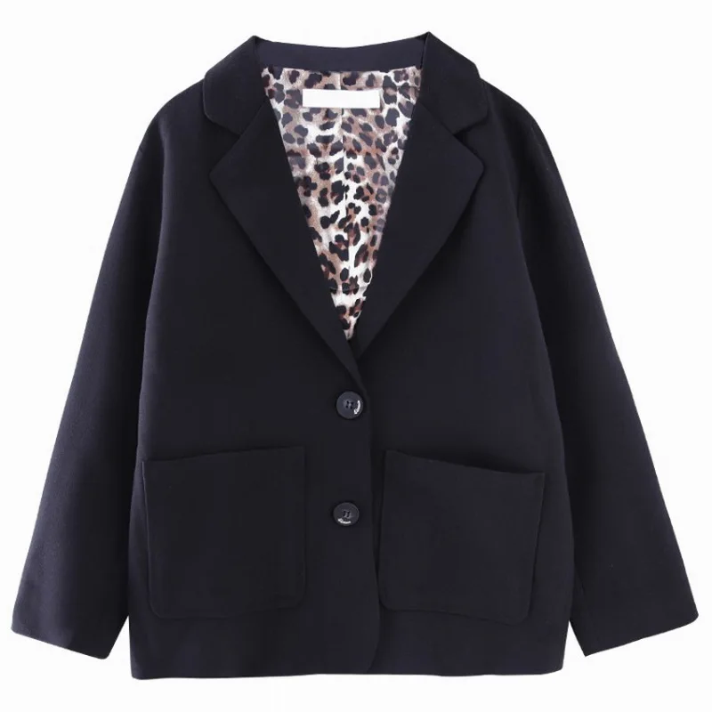 Коллекция 2019 года модный осенний костюм с леопардовым принтом пальто для девочек