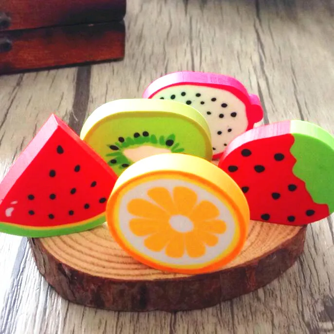 

72pcs/lot NEW Fresh Fruit design Nontoxic eraser Students' gift prize Children Learning Toys office school supplies
