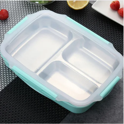 Ланч коробка из нержавеющей стали Портативный Bento Box Microwavable контейнеры еды с