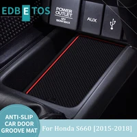 6 pcs door groove mat interior accessories parts rubber silica gel cup mat pad for honda s660 2015 2016 2017 2018