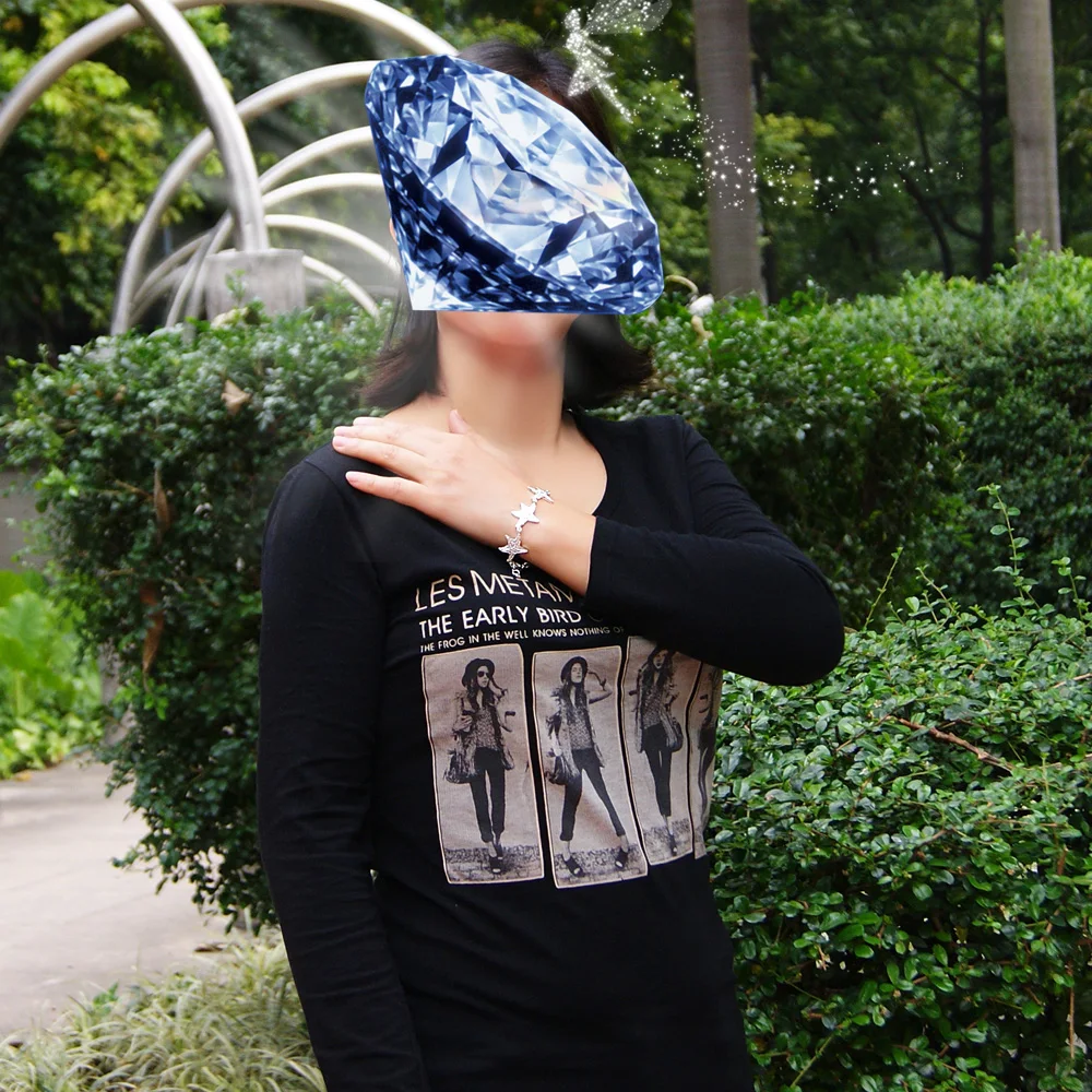 Горячая Стиль Женская мода 925 стерлингового серебра Морская звезда браслет