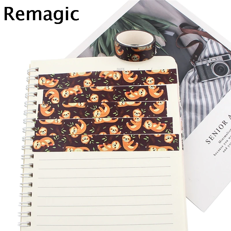 

Cute Lovely Sloth Sticky Paper Masking Adhesive Tape Label DIY Craft Decorative DIY Scrapbooking Tape Supplies stationery