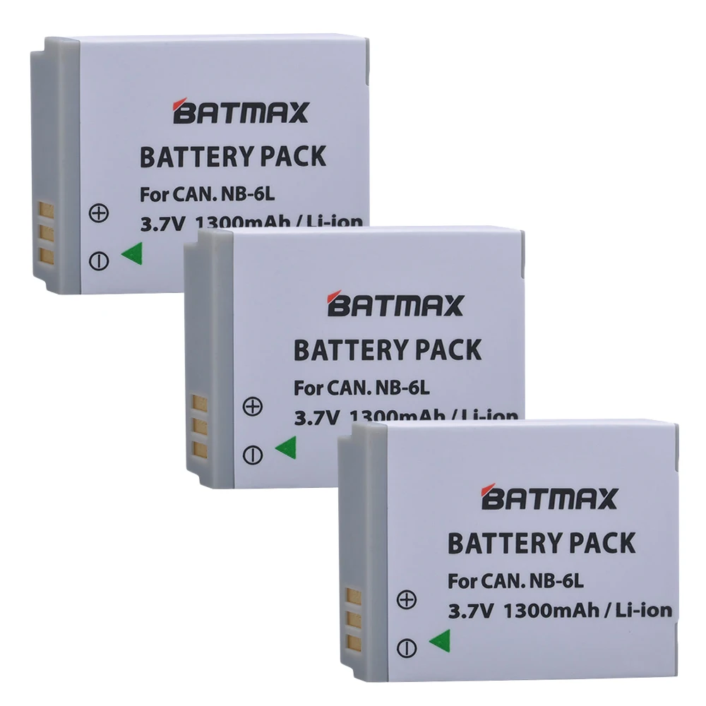 Batmax 3 шт. NB 6L 6LH литий ионный Аккумулятор для Canon Power shot SX520 HS SX530 SX600 SX610 SX700 SX710 IXUS 85 95 200
