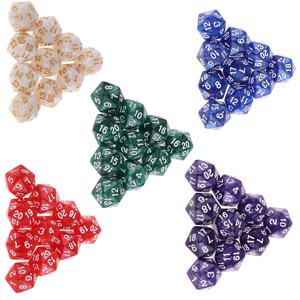

10pc Twenty Sided D20 Dice Playing D&D RPG Board Game Favours