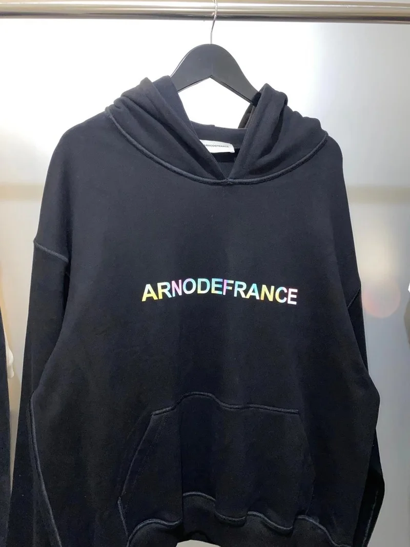 

Arnodefrance Hoodie 3M Colorful Reflective Portrait ADF sweatshirt Men Women Top Quality Streetwear Vintage ADF Pullovers