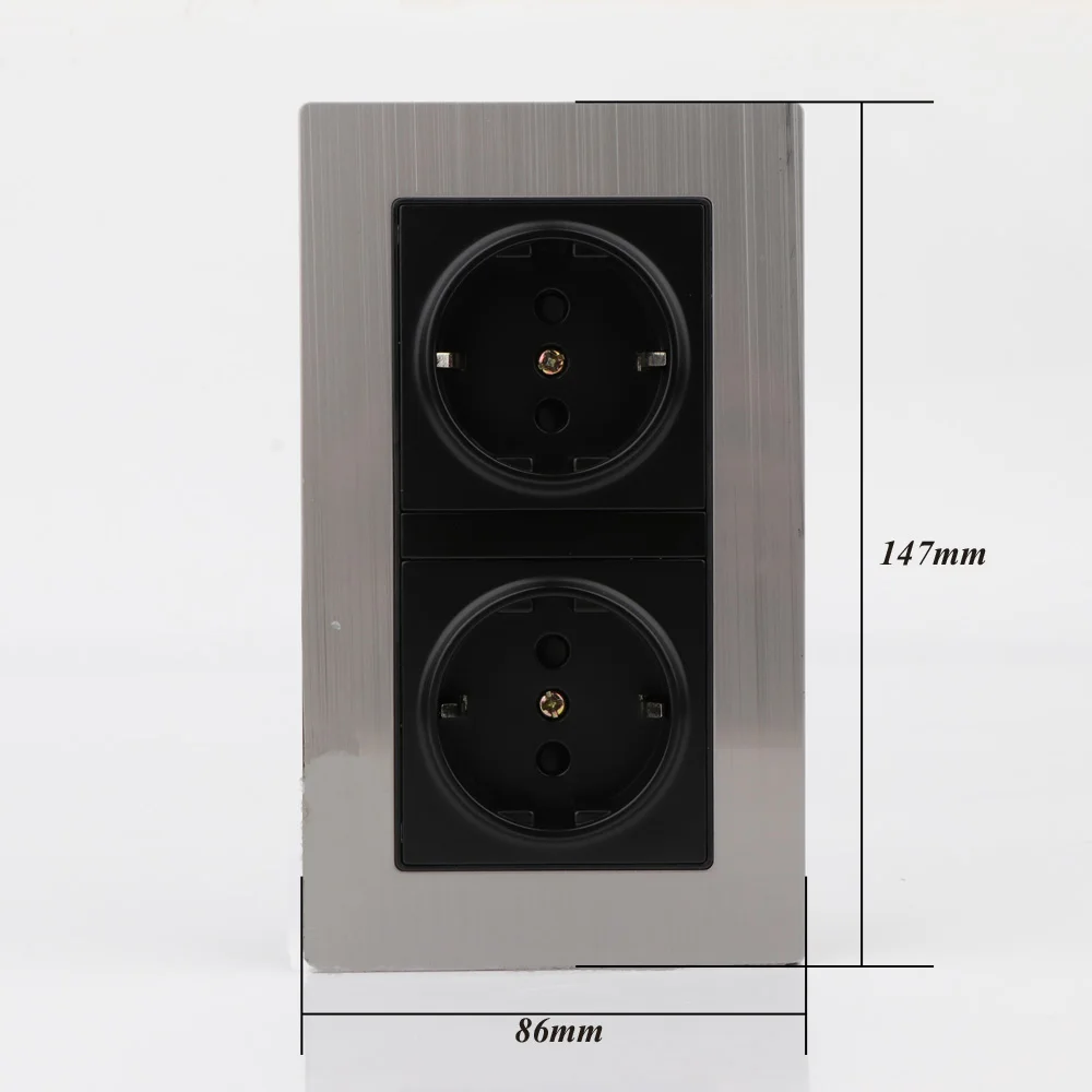 Европейская двойная розетка переменного тока Schuko электрическая панель