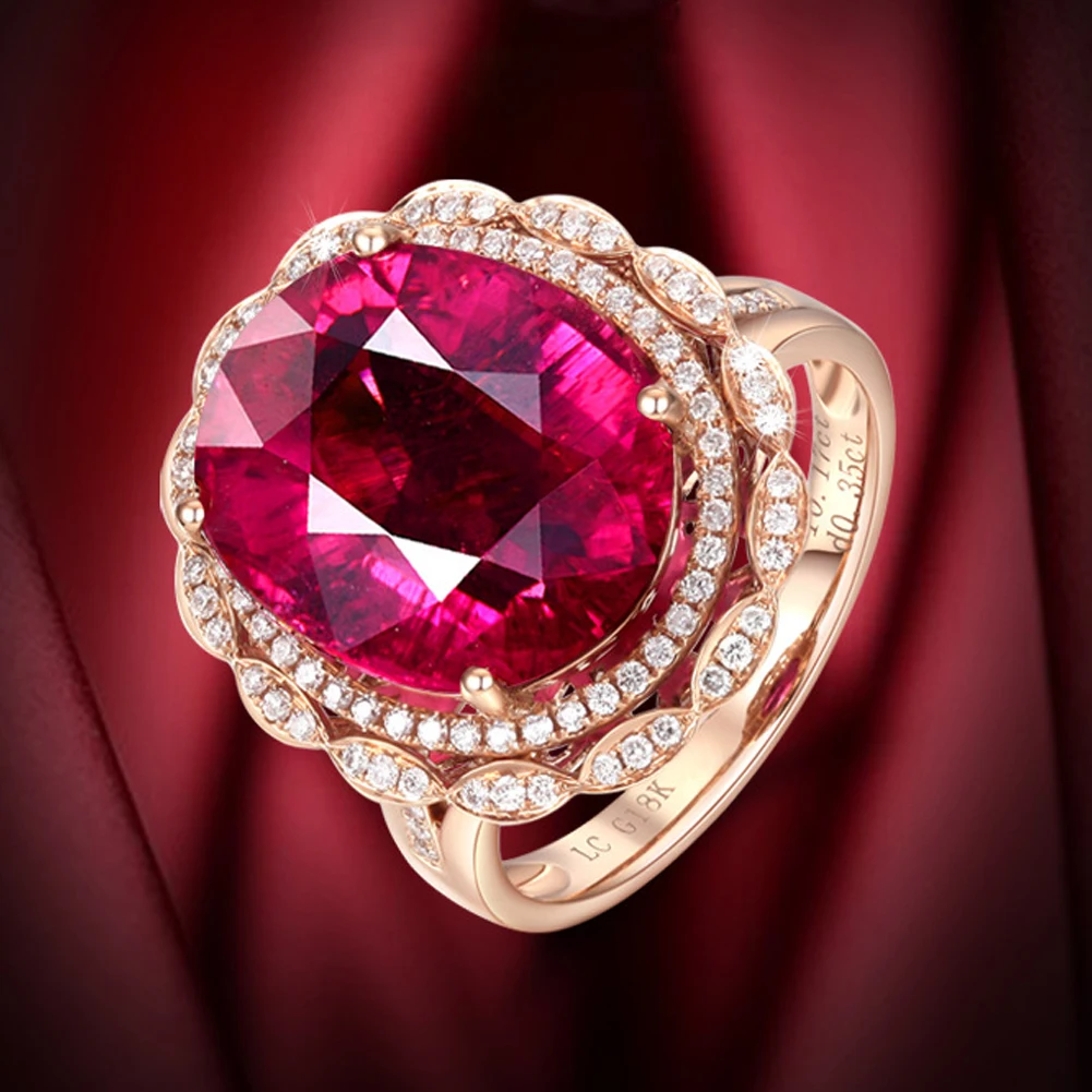 Роскошное женское регулируемое кольцо на палец с искусственным голубьим рубином