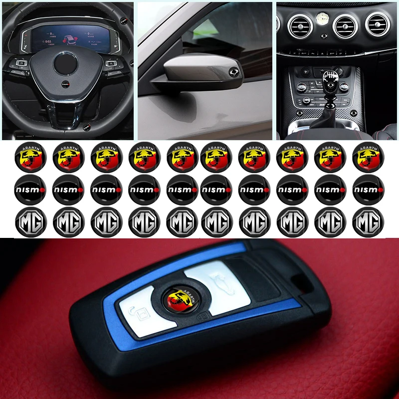 

10pcs Car Stickers Steering Wheel Stickers Key Decals Decoration for Dodge Challenger RAM 1500 Charger Avenger Caliber Nitro etc