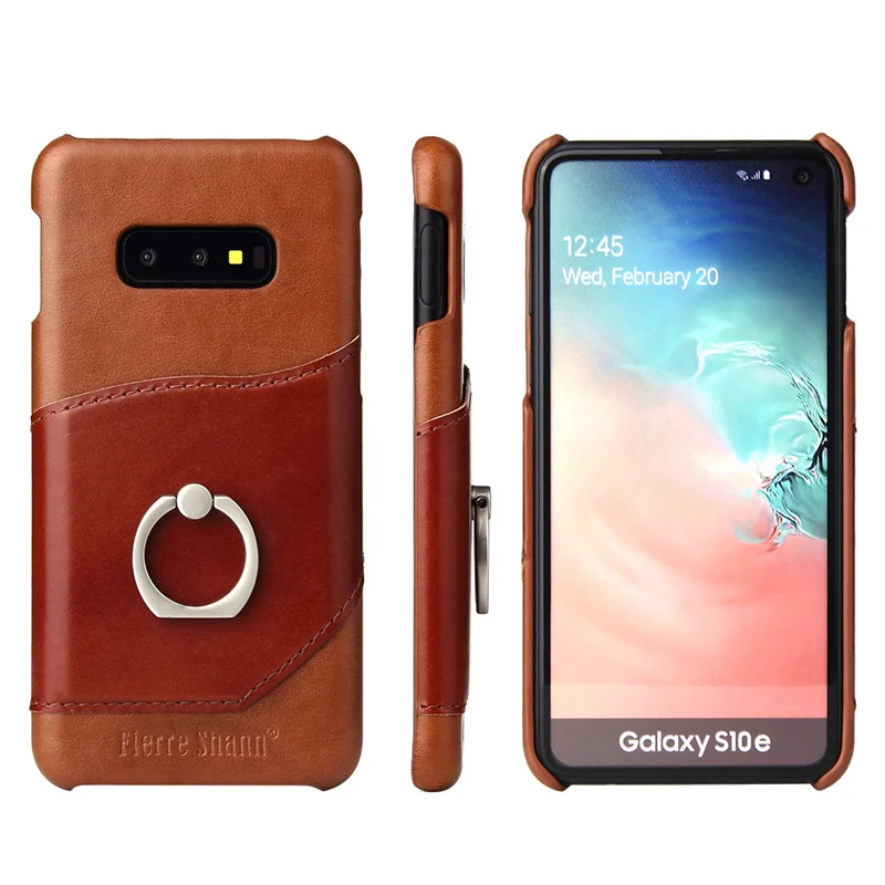 Для samsung Galaxy S10 Plus подставка чехол держатель с 360 градусов палец кольцо Крышка для samsung S10 PLUS S10E Fundas Capa Para - Цвет: Darkbrown Lightbrown