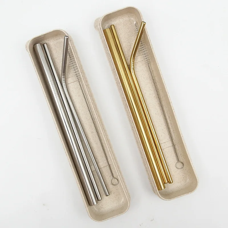 4 шт./компл. соломы Многоразовые 304 нержавеющая сталь Питьевая солома