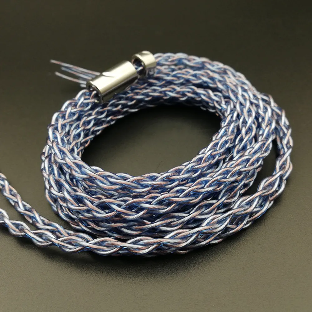 

1.25M Bold 8 Stands 240 Cores OD4.0mm Single Crystal Copper Earphone Cable DIY Earphone Cable Repair Cable With Splitter