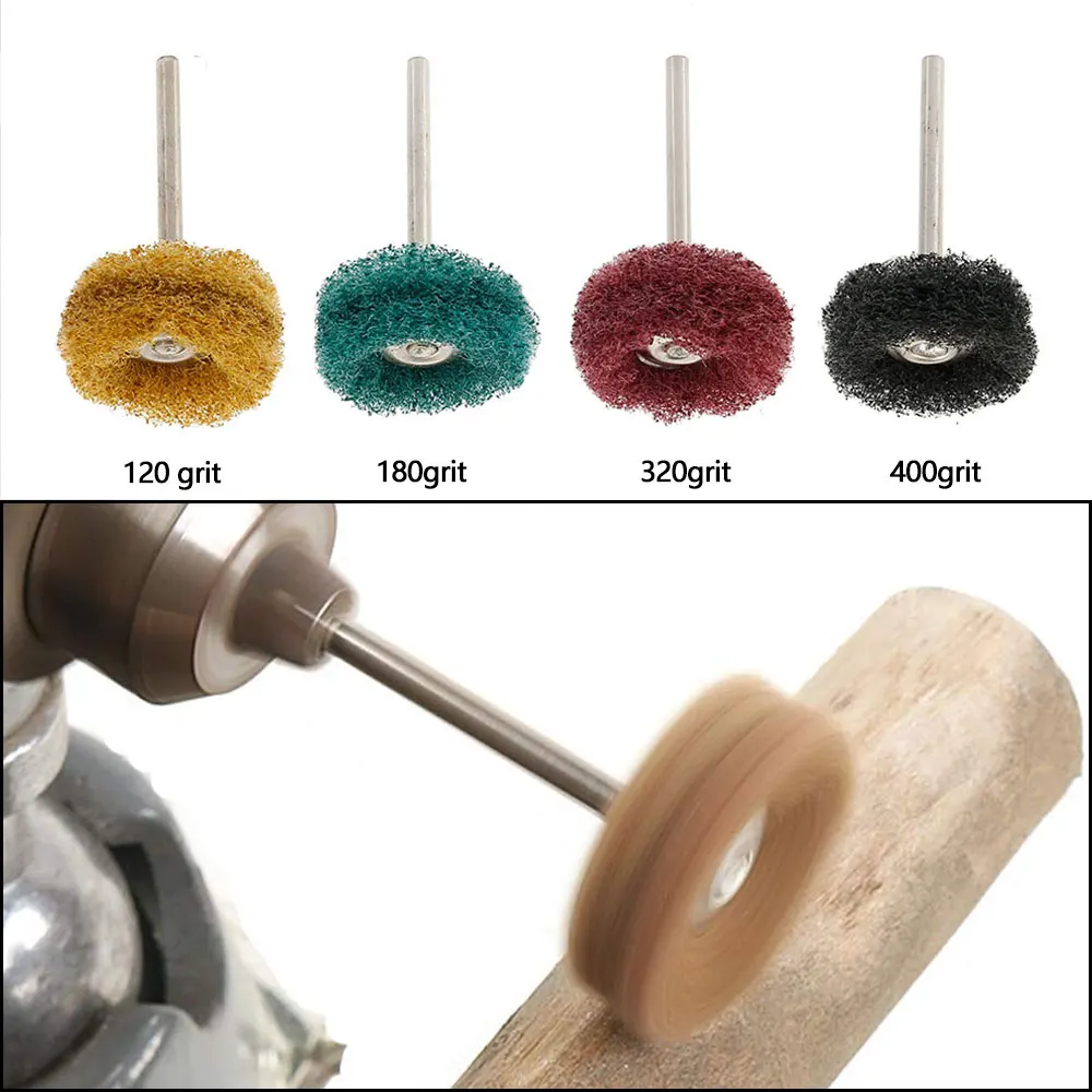 

40pcs Mini Brush Scouring Pad Abrasive Wheel Nylon Fiber Grinding Sanding Head Buffing Polishing Wheel Set For Dremel