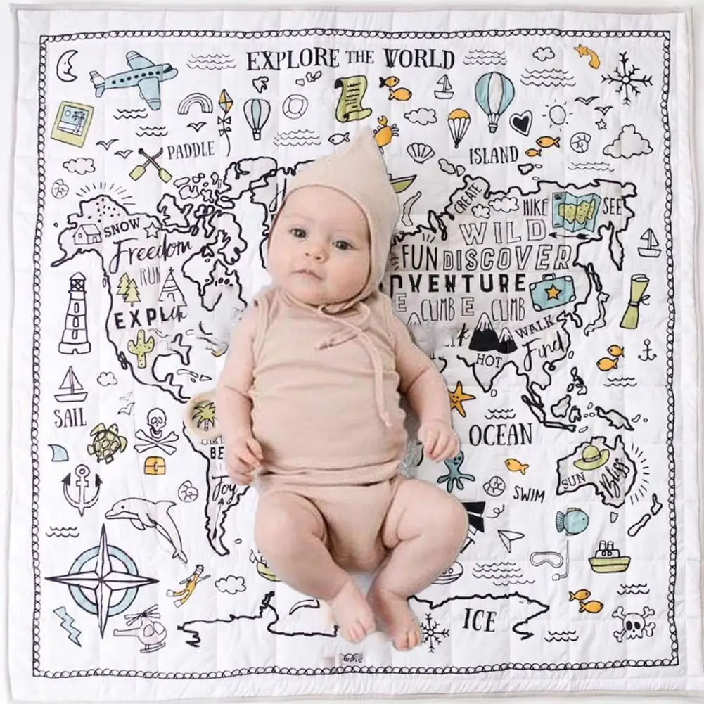 

World Adventure Map Mat Baby Game Mat Toy Baby Room Crawling Mat Folding Mat Baby Anti-fall Carpet Air Conditioning Quilt