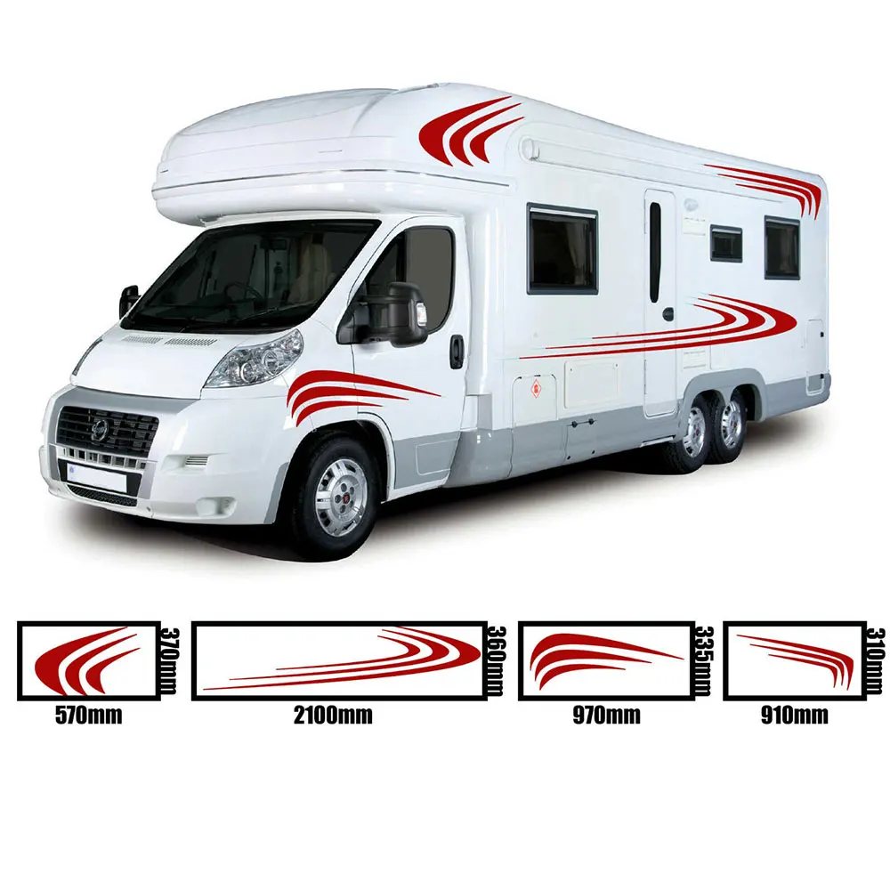 Наклейки для автомобиля в полоску-Camper Van RV, коробка для лошадей, караван, наклейки tu-779