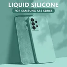 Квадратный жидкий силиконовый чехол для Samsung Galaxy A52 A72 A42 A32 A71 A51 A50 A70 A21S S20 FE S21 Ultra S10 Plus, матовый мягкий чехол