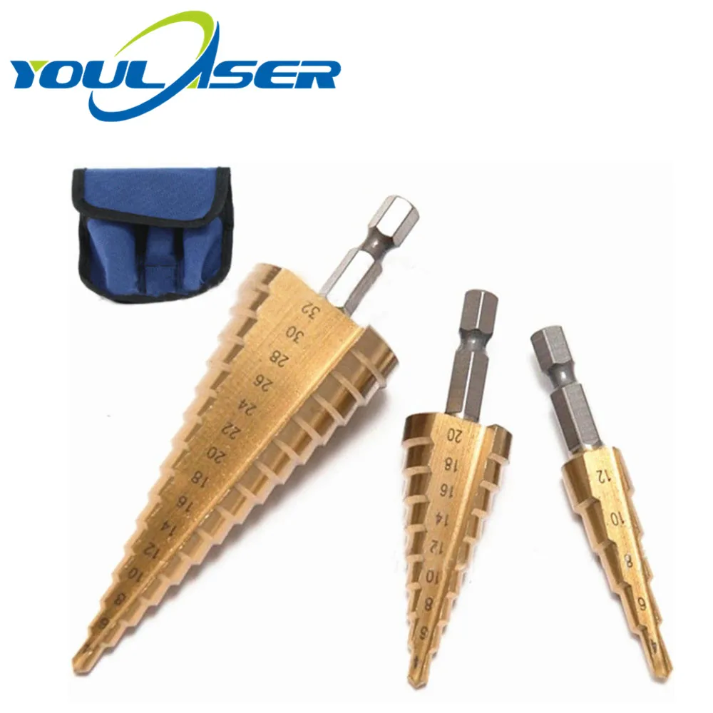 3 шт. метрические спиральные ступенчатые флейты из быстрорежущей стали 4241