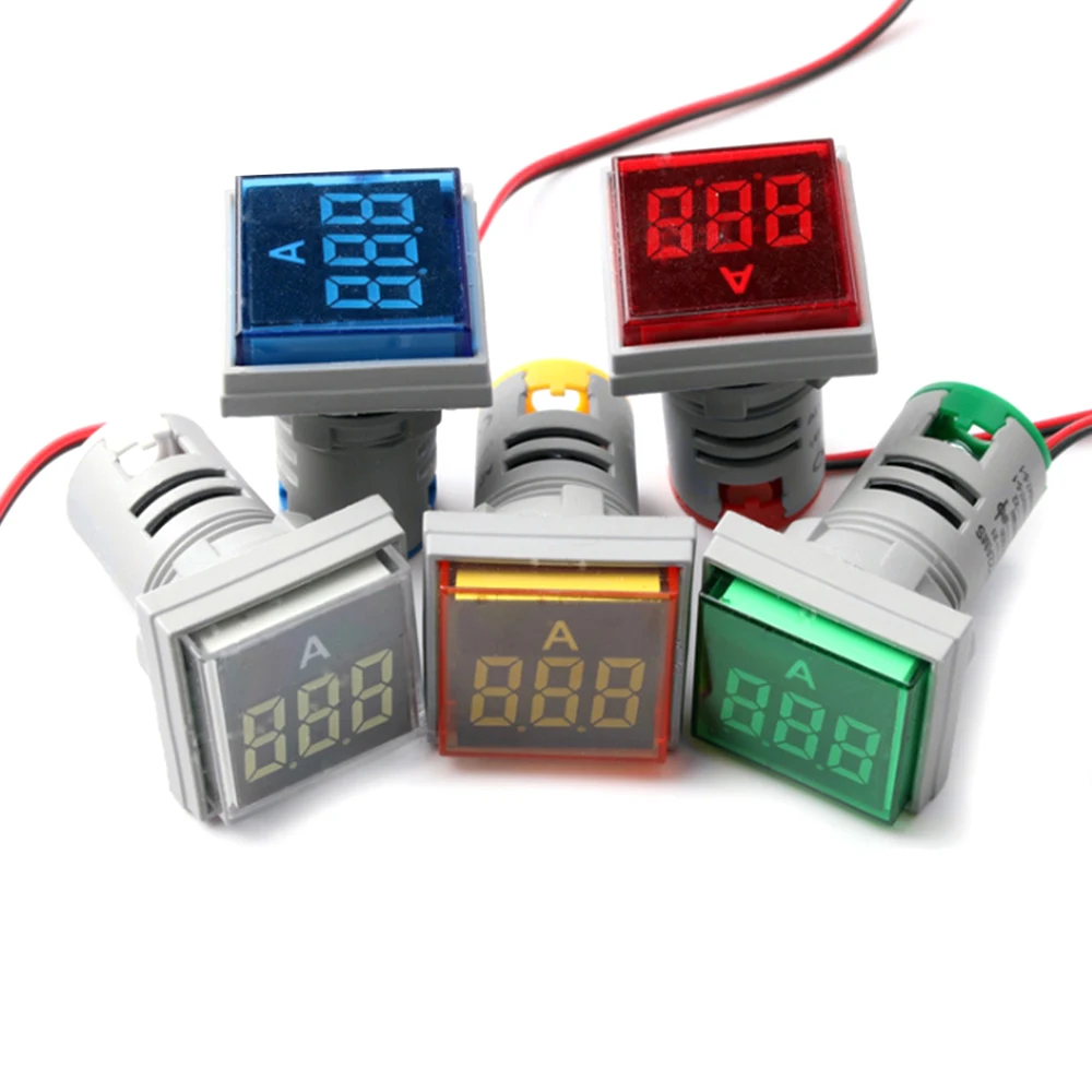 Квадратный светодиодный цифровой вольтметр Амперметр переменного тока 50 500 в 0 а