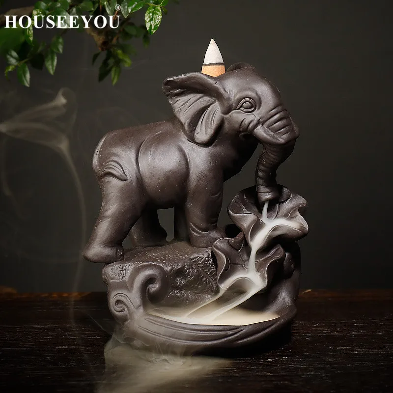Курильница для благовоний Backflow с эмблемой Бога слона керамическая курильница