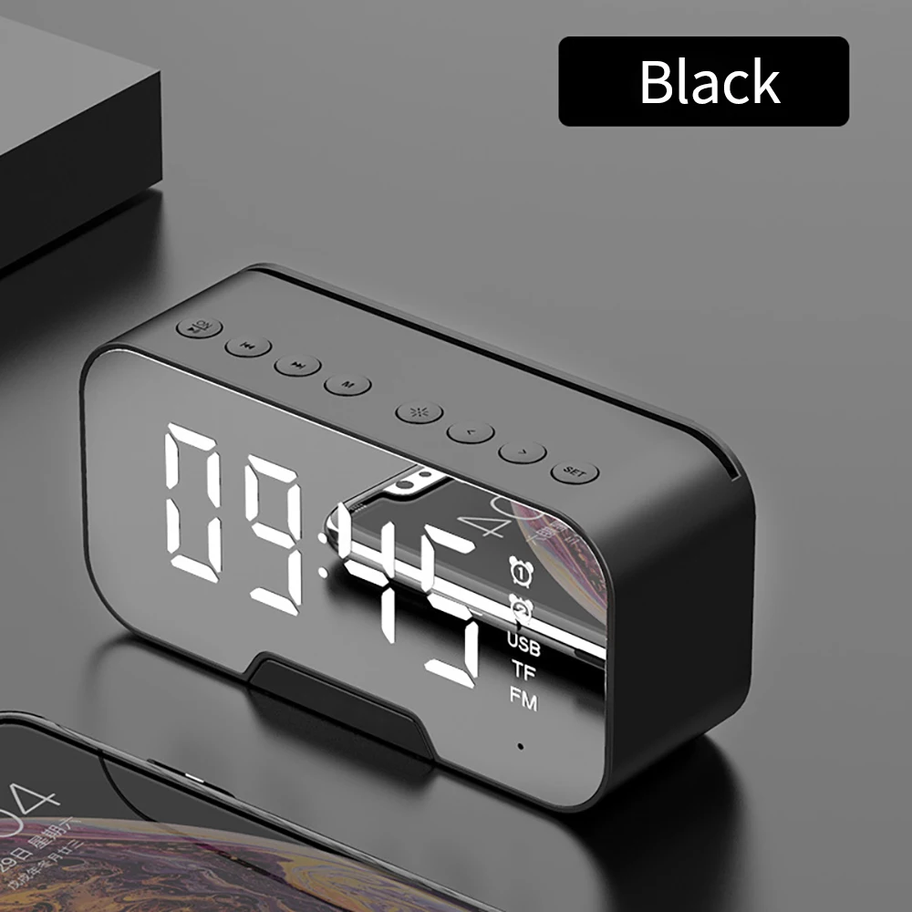 Многофункциональные часы с Bluetooth динамиком fm радио светодиодный зеркальный