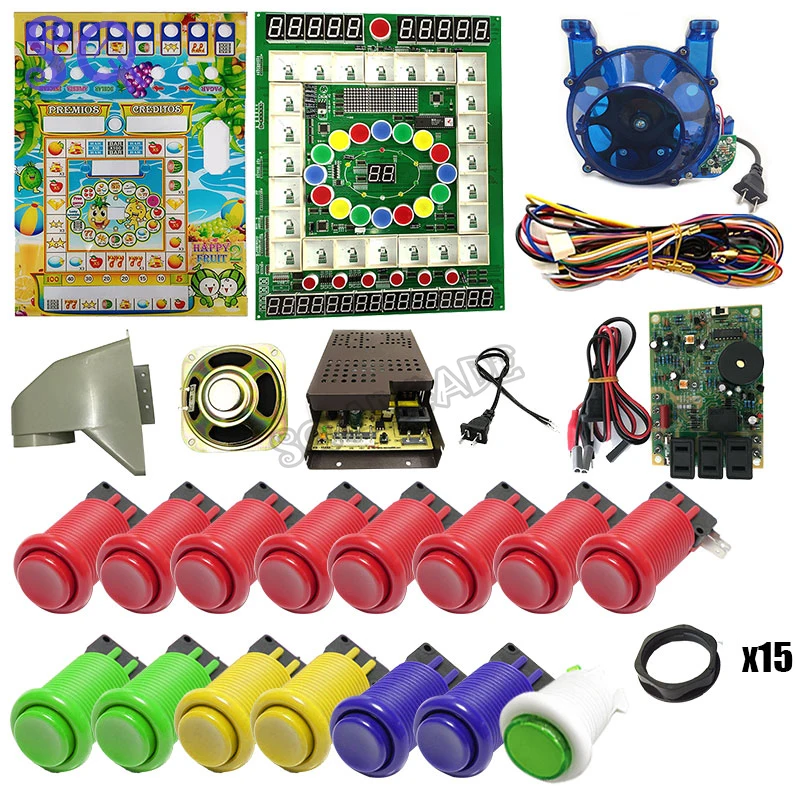 

Casino Slot Machine Game DIY Kit Arcade Push Buttons Micro Switch Hopper Power Supply Speaker Coin Operated Game Cabinet