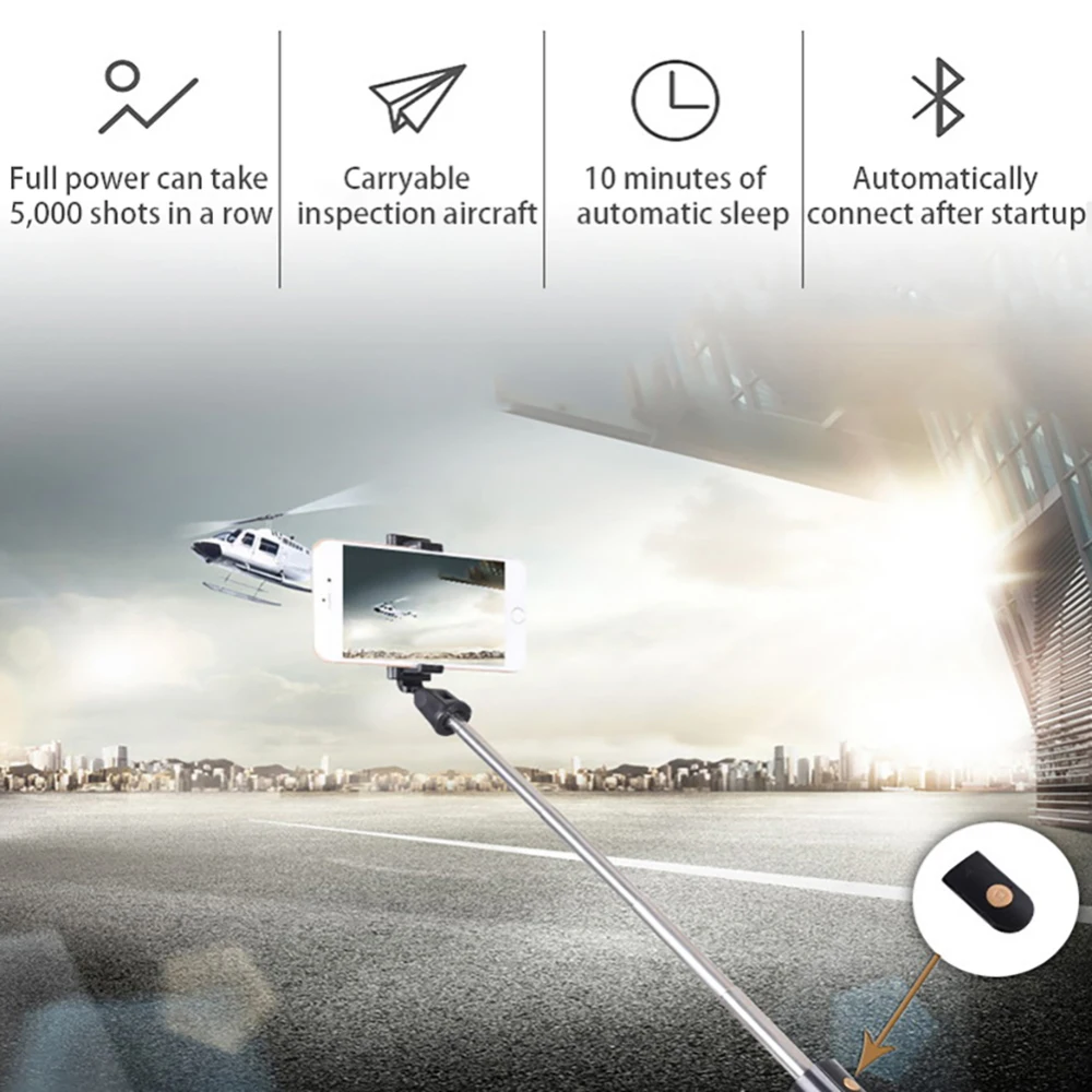 Bluetooth беспроводная селфи-палка для iphone Huawei android штатив с дистанционным