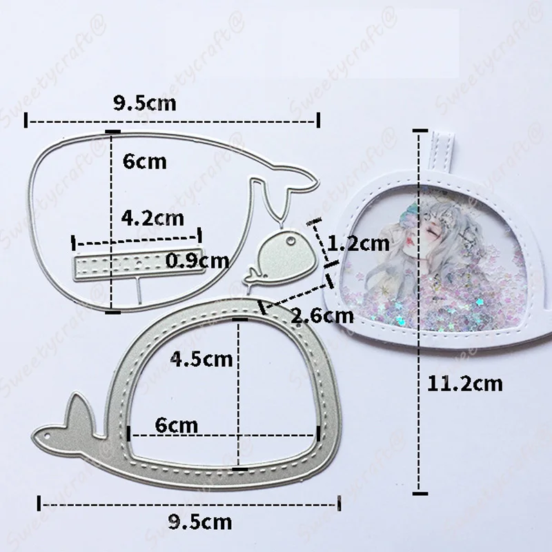 Металлические Вырубные штампы трафареты бирки в виде Кита рамка для рукоделия