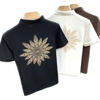 summer short sleeve polo shirt men korean slim trend joker creative embroidered lapel t shirt business shirt
