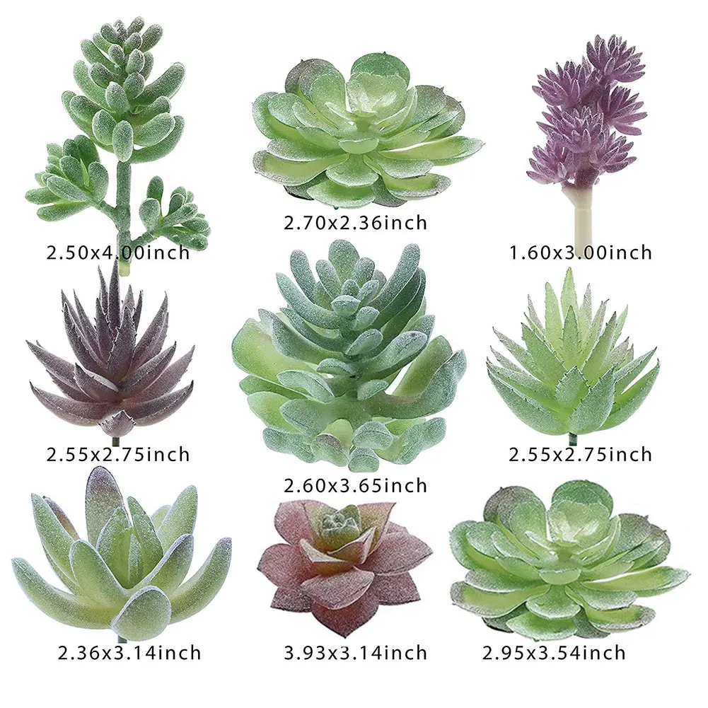 

18pcs Simulation Home Decor DIY Arrangement Landscape Desktop Mini Artificial Succulents Set Office Plastic Bonsai Fake Plant