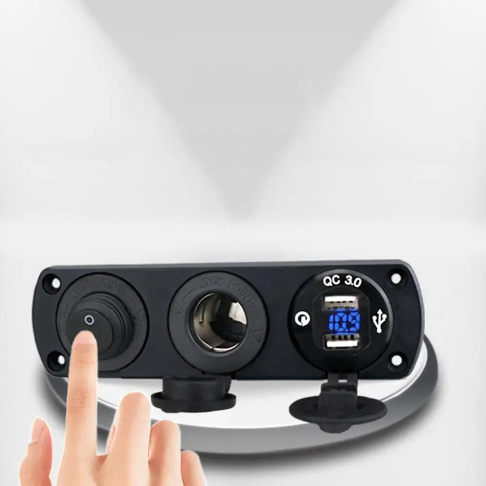 QC 3 0 зарядное устройство с двумя разъемами двойной светодиодный цифровой