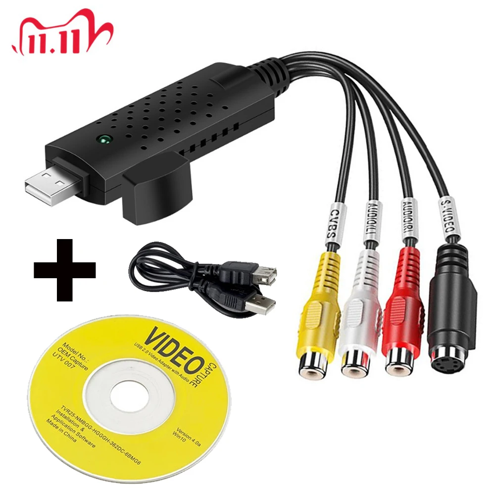 USB ТВ 4 канальный видео аудио VHS в DVD HDD ПК преобразователь устройство крышка ture