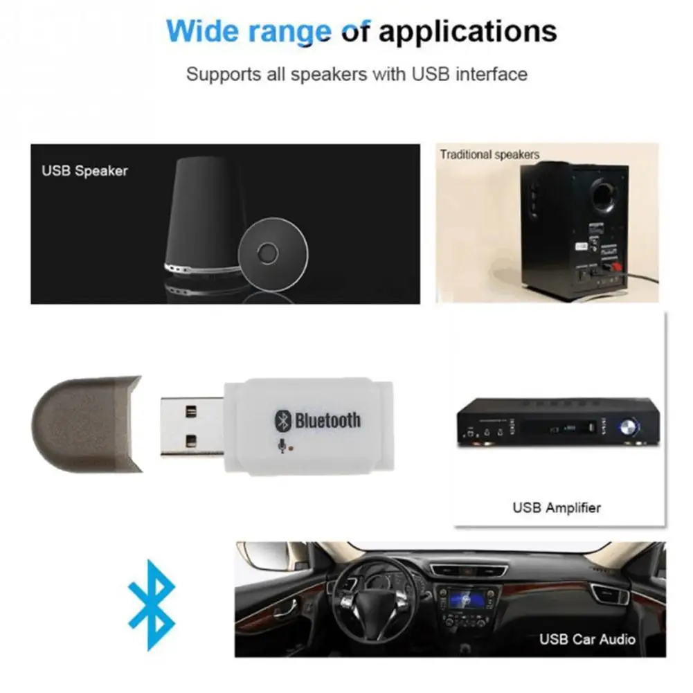 Bluetooth беспроводной USB приемник AUX автомобильный аудио адаптер Mp3 плеер Громкая Связь Динамик для автомобиля Комплект микрофонов автомобиля