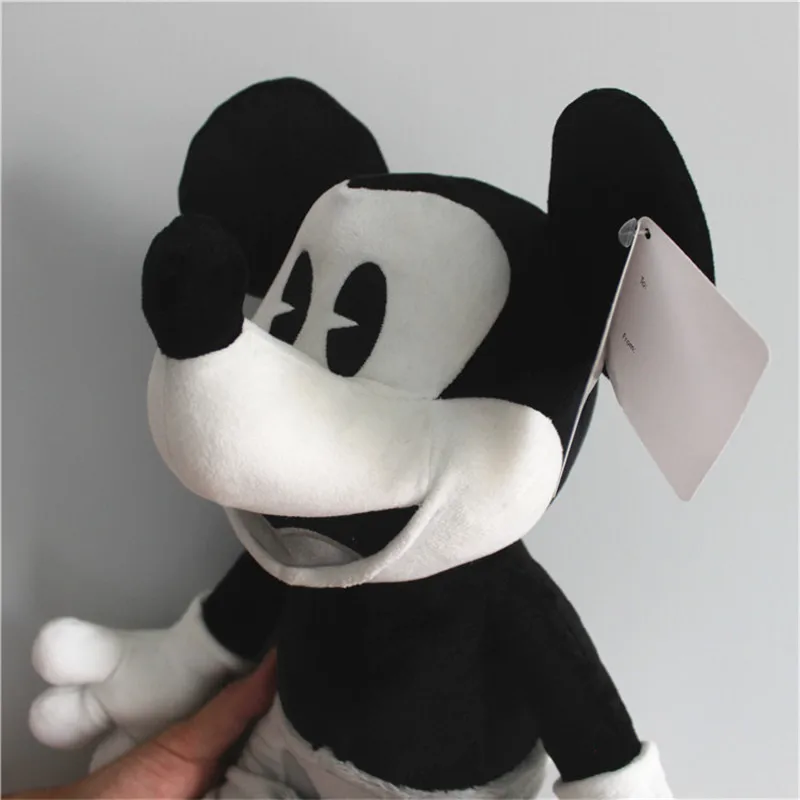 Disney-peluches cl&aacute;sicos de Mickey Mouse para ni&ntilde;os, mu&ntilde;eco de peluche suave de 45cm, en blanco y negro, estilo Retro, ideal como regalo de cumplea&ntilde;os-5