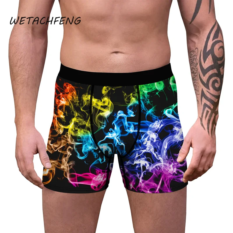 

Tight Male Boxer Pants Colorful Print Sexy High Quality Soft Breathable Underpants Shorts Boxers Plus Size Underwear Men Clothes