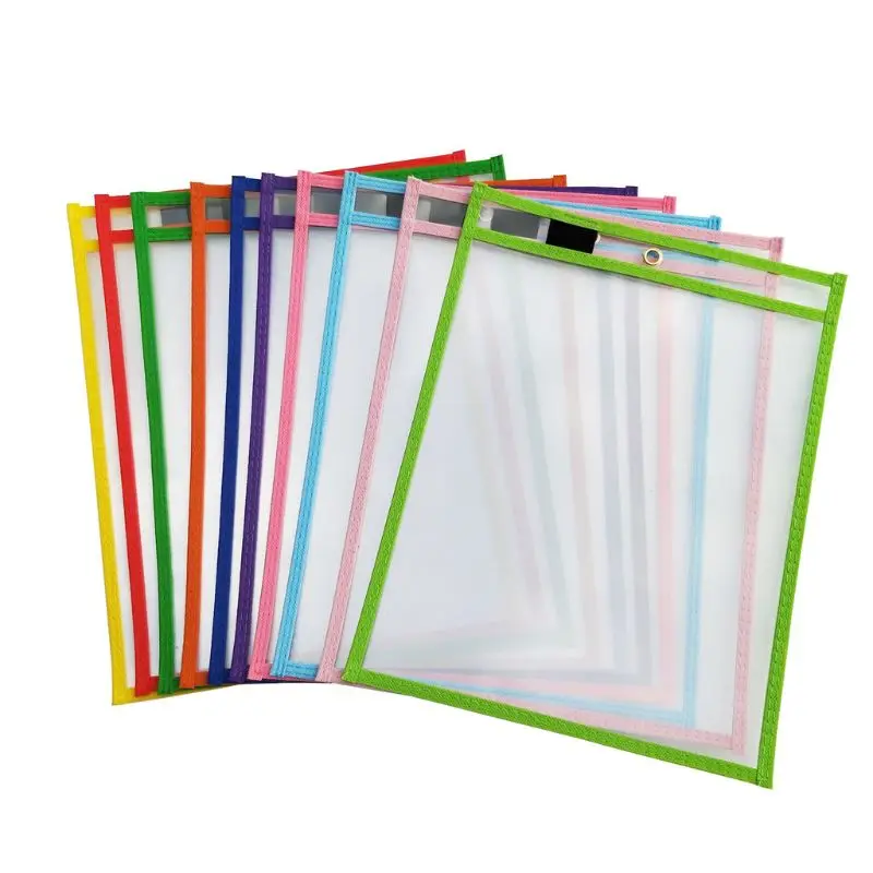 

Pockets Can Be Reused Perfect for Classroom Organization, Plastic Reusable Pocket, Teaching Supplies F3ME