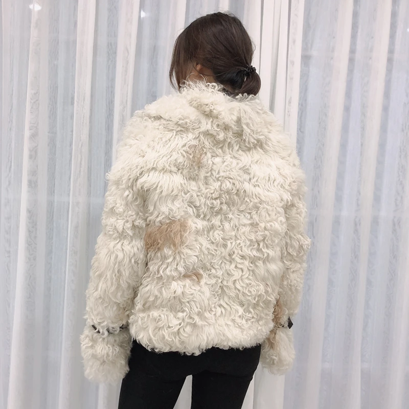Pudi TX307701 женская зимняя куртка с натуральным овечьим мехом для отдыха многоцветное пальто Женская модная Натуральная меховая шуба верхняя одежда