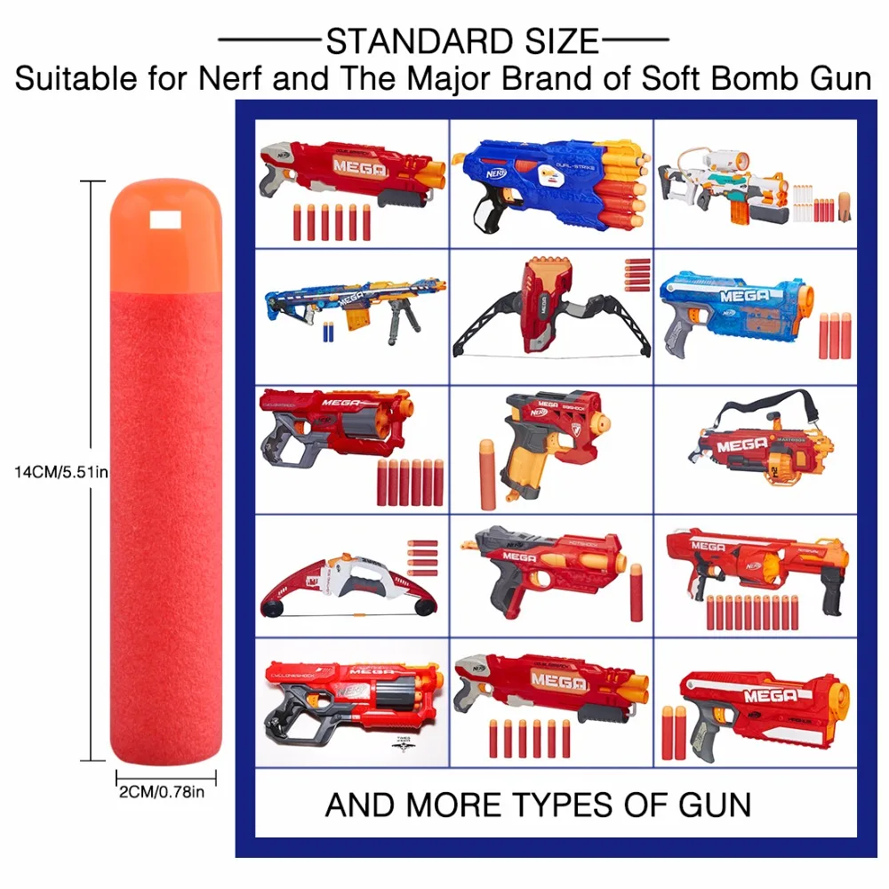 60 шт. 9 5x1 8 см кабулк красный цвет снайперская винтовка пули Дартс для Nerf Мега
