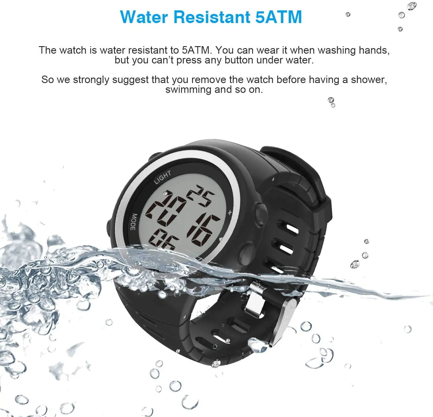 

Men'S Digital Sport Watch For Outdoor With 3D Pedometer,Stopwatch And Led Backlight Waterproof 50M Ezon T023C11