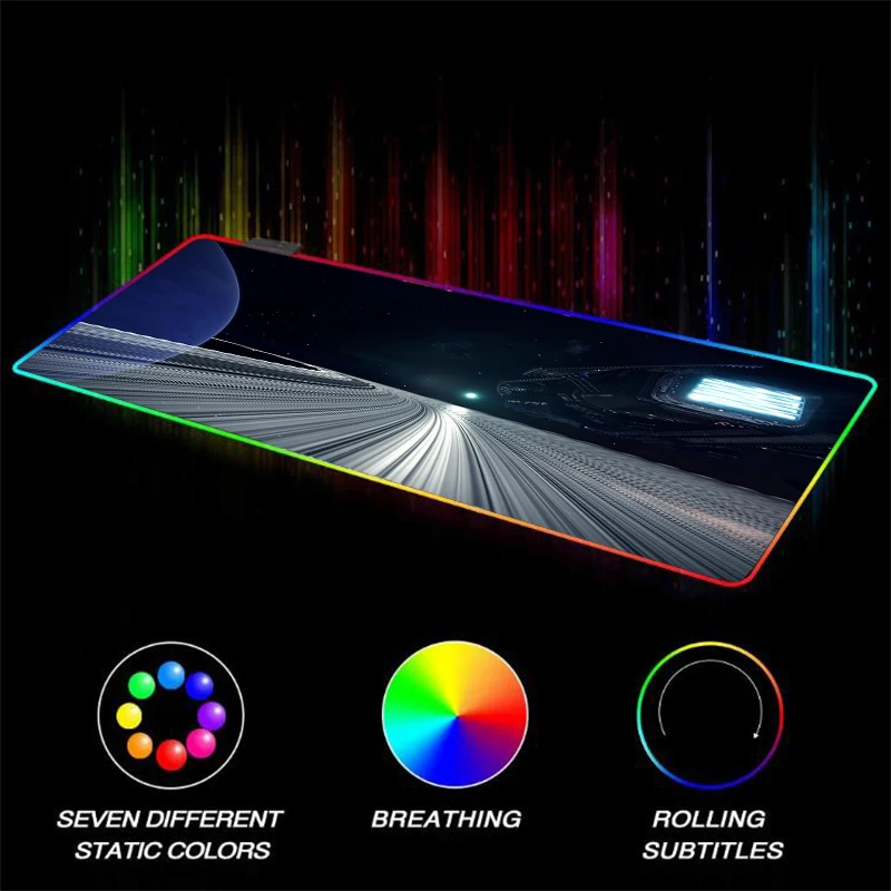 Большой игровой RGB коврик для мыши XGZ Earth со светодиодный подсветкой и