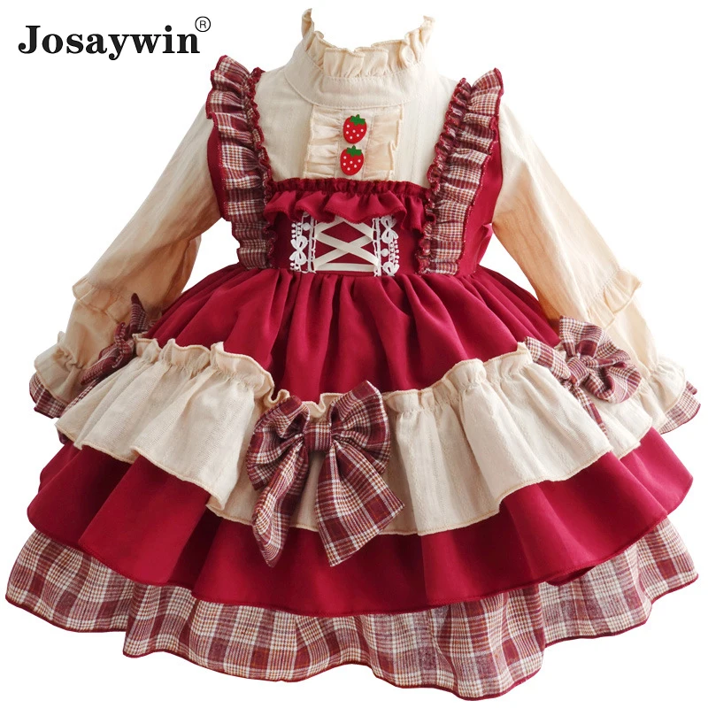 Children Dress for Girls Baby Autumn Long Sleeve Navidad Wedding Dress Girl Ball Gown Lolita Girl Princess Party Vestidos 2022
