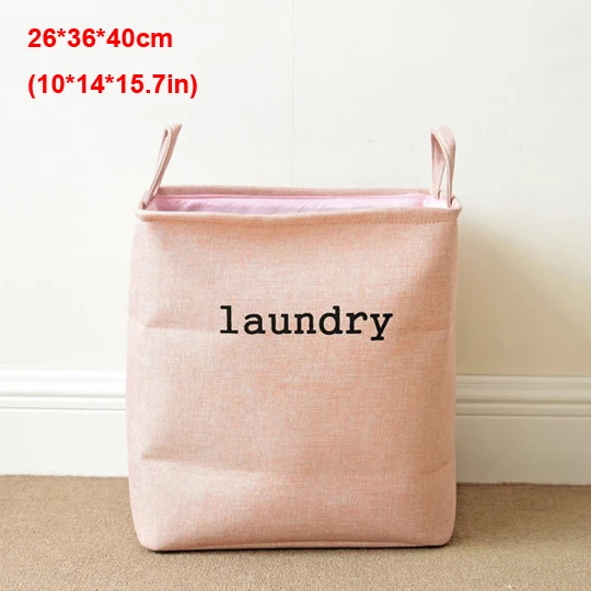 pink40 Большая корзина для белья, Брезентовая корзина для хранения одежды, домашняя одежда, бочонок, сумки для хранения детских игрушек, корзина для белья, толстые корзины - Цвет: pink40
