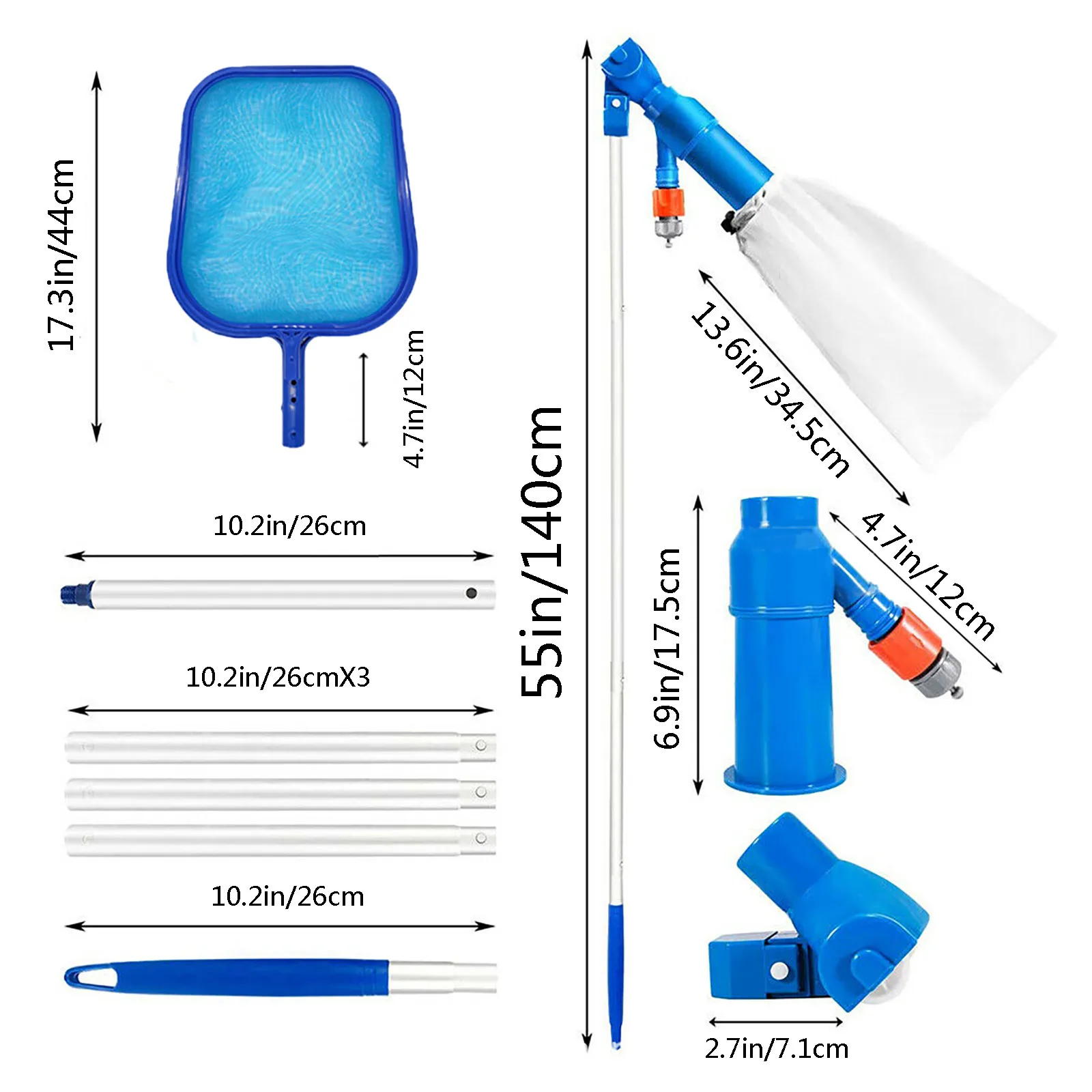 

Portable Swimming Pool Vacuum Cleaner Dosing Thermometer Cleaning Combination Cleaning Supplies Swimming Pool Accessory Outdoor