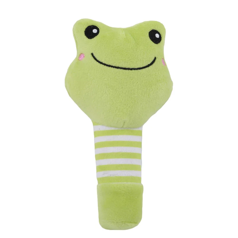 

New Baby Rattle Toy Animal Dog Bear Frog Monkey Soft Plush Infant Handbell Rattle Toy Newborn Gift Educational Toys