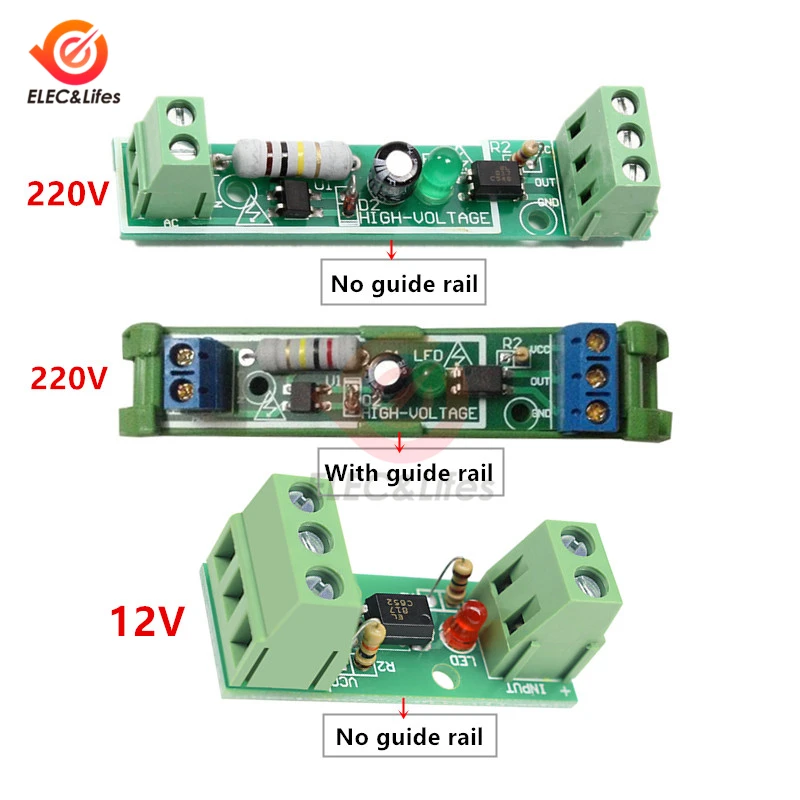 Optocoupler Isolation Module Isolated Board PC817 EL817 12V / 220V 1 Channel No Din Rail Holder PLC Processors module