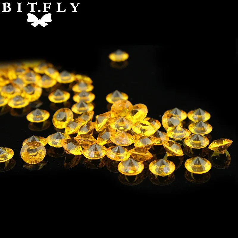 Gold 10 мм 4 Чистый карат Свадебный Стол Разброс Кристаллов алмазное украшение 10,0 мм 2000 шт Вечерние сувениры для мероприятий - Цвет: Gold